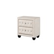 Sophia Crystal Tufted 4PC King Bedroom Set in Cream made with Wood