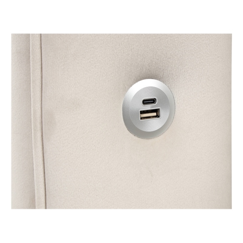 Sophia Crystal Tufted Modern Style 5PC Queen Bedroom Set made with Wood in Cream