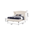 Sophia Crystal Tufted Modern Style 5PC King Bedroom Set made with Wood in Cream