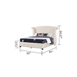 Sophia Crystal Tufted 4PC Vanity Queen Bedroom Set in Cream made with Wood