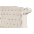 Sophia Crystal Tufted 4PC Vanity Queen Bedroom Set in Cream made with Wood