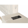 Sophia Crystal Tufted 4PC Vanity Queen Bedroom Set in Cream made with Wood