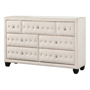 sophia crystal tufted 7-drawer dresser finished with velvet fabric/wood