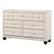 Sophia Crystal Tufted Modern style 7-Drawer Dresser made with Wood in Cream