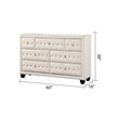 Sophia Crystal Tufted Modern style 7-Drawer Dresser made with Wood in Cream