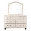 Sophia Crystal Tufted Modern style 7-Drawer Dresser made with Wood in Cream