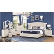 Sophia Crystal Tufted Modern style 5-Drawer Chest made with wood in Cream