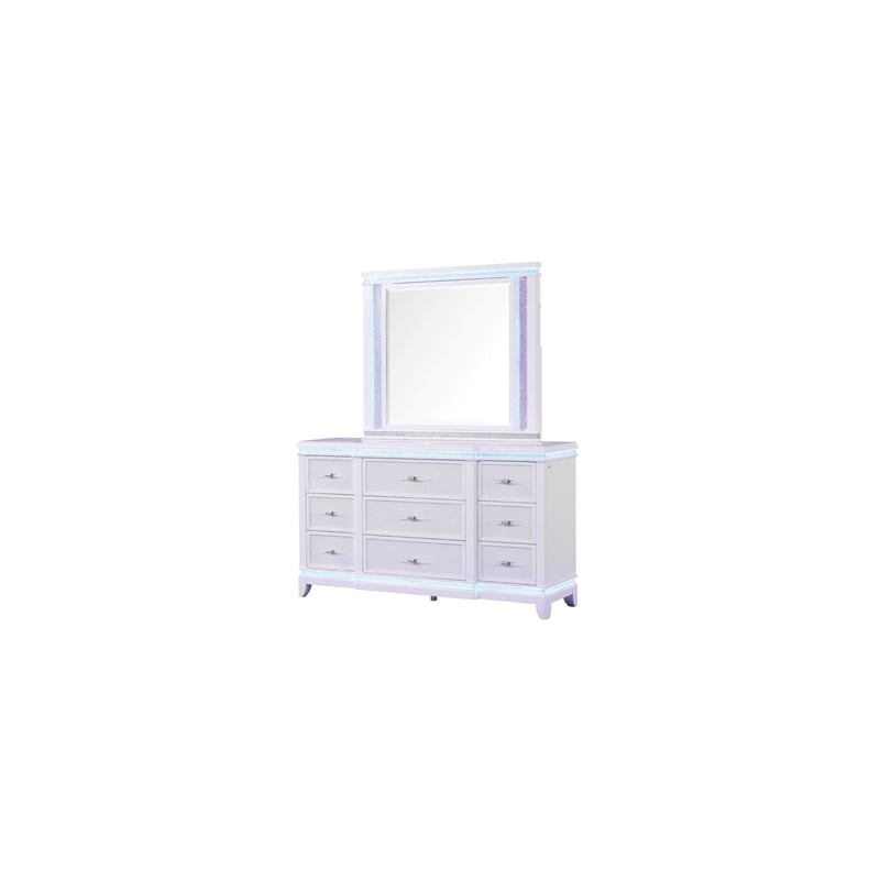 Modern Style Queen 4PC Storage Bedroom Set Made with Wood in Milky White