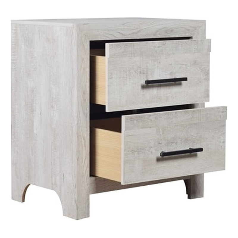 Denver Modern and Contemporary Style Nightstand Made with Wood in Rustic Natural