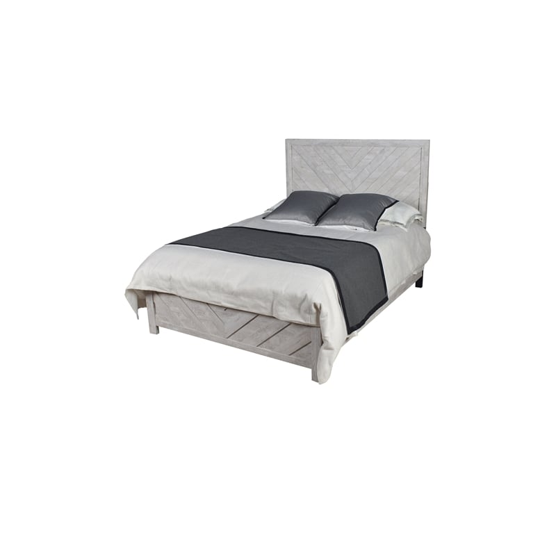 Denver Modern Style Queen Bed Made with Wood in Rustic Natural