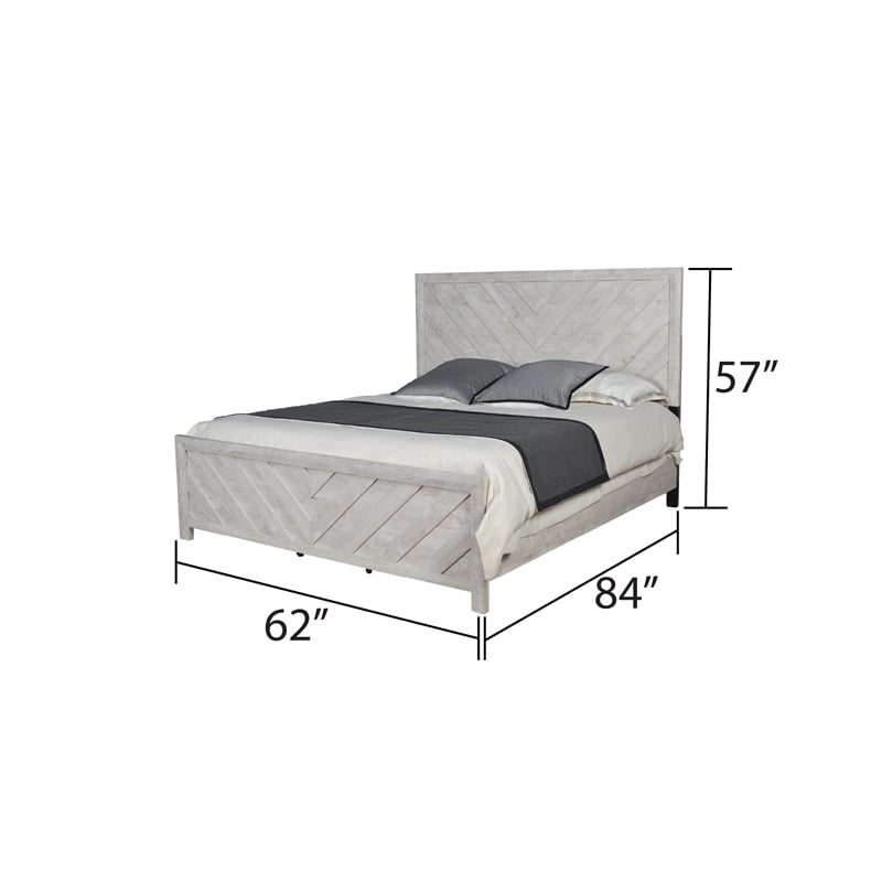 Denver Modern Style Queen Bed Made with Wood in Rustic Natural