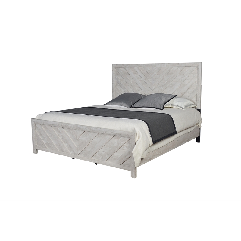 Denver Modern Style King Bed Made with Wood in Rustic Natural