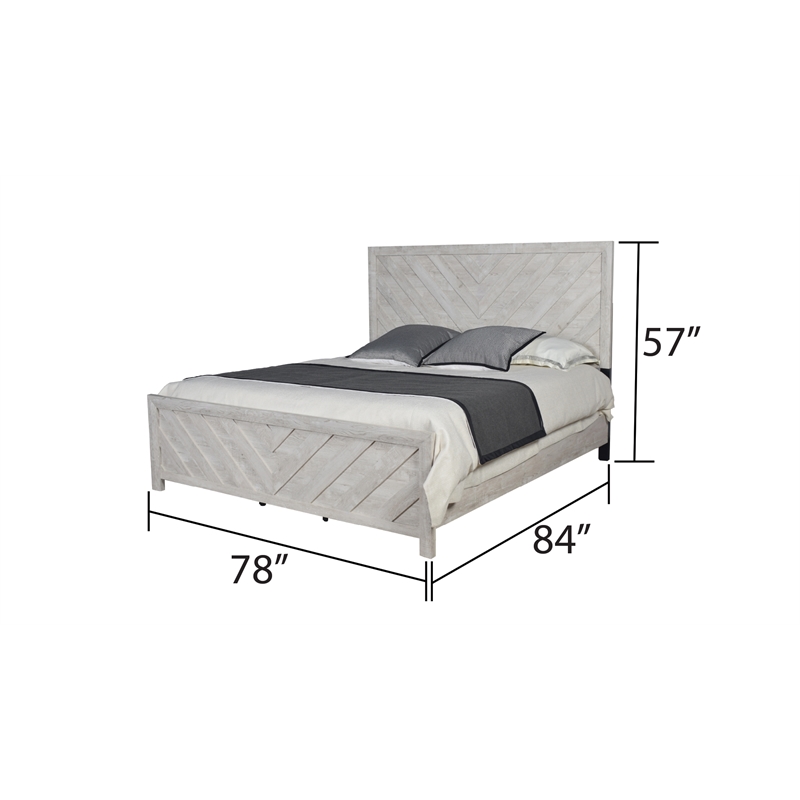 Denver Modern Style King Bed Made with Wood in Rustic Natural