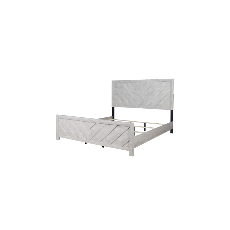 Denver Modern Style King Bed Made with Wood in Rustic Natural