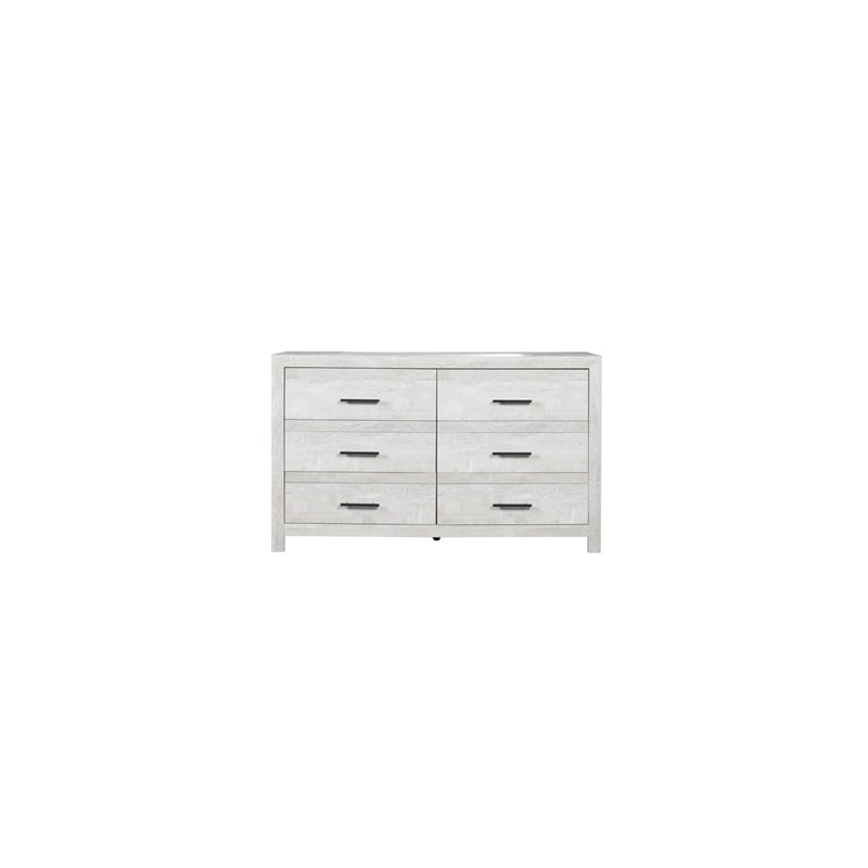 Denver Queen 4PC Modern Style Bedroom Set Made with Wood in Rustic Natural