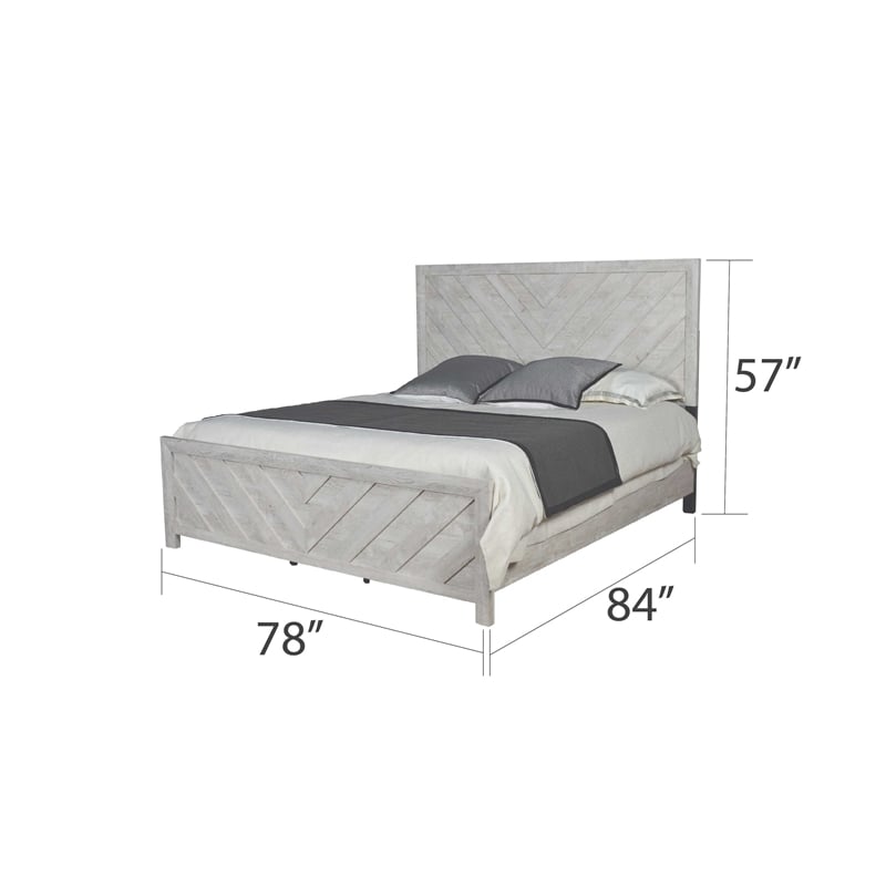 Denver King 4PC Modern Style Bedroom Set Made with Wood in Rustic Natural