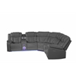 Challenger Modern Style Recliner Sectional Sofa made with Wood in Gray