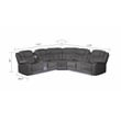 Challenger Modern Style Recliner Sectional Sofa made with Wood in Gray