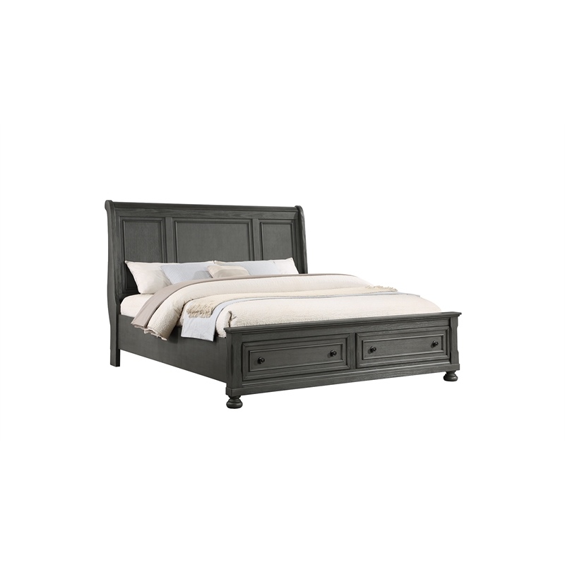 Jackson Modern Style King Bed Made with Wood in Gray Finish