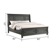 Jackson Modern Style King Bed Made with Wood in Gray Finish