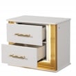 Obsession Contemporary Style 2-Drawer Nightstand Made with Wood in Gold Finish