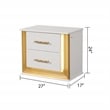 Obsession Contemporary Style 2-Drawer Nightstand Made with Wood in Gold Finish