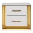 Obsession Contemporary Style 2-Drawer Nightstand Made with Wood in Gold Finish