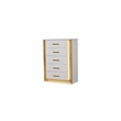Obsession Contemporary Style 5-Drawer Chest Made with Wood in Gold Finish