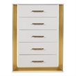 Obsession Contemporary Style 5-Drawer Chest Made with Wood in Gold Finish