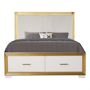Obsession Contemporary Style King Tufted Bed Made with Wood in Gold Finish