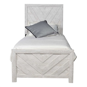 Denver Modern Style Twin Bed Made with Wood in Gray