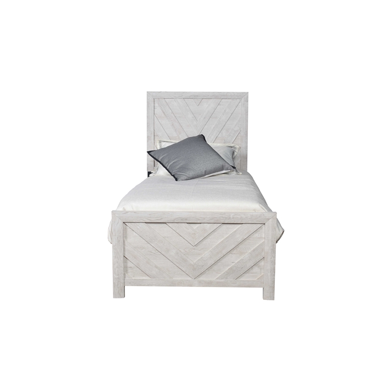 Denver Twin 4PC Modern Style Bedroom Set Made with Wood in Rustic Natural