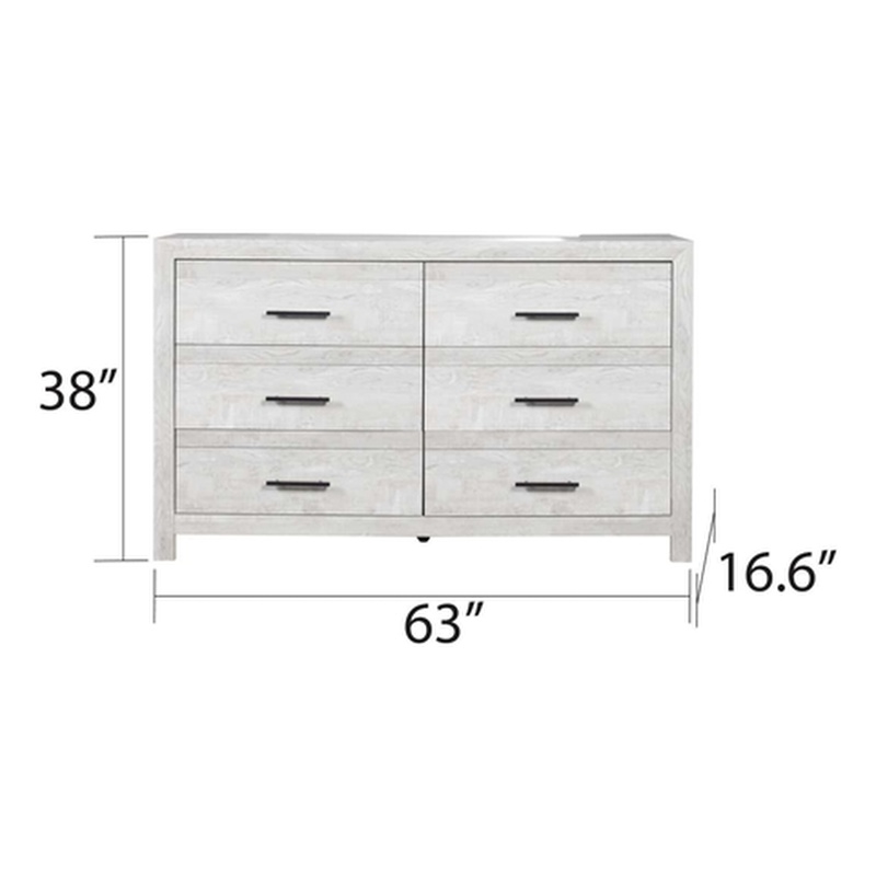Denver Twin 4PC Modern Style Bedroom Set Made with Wood in Rustic Natural