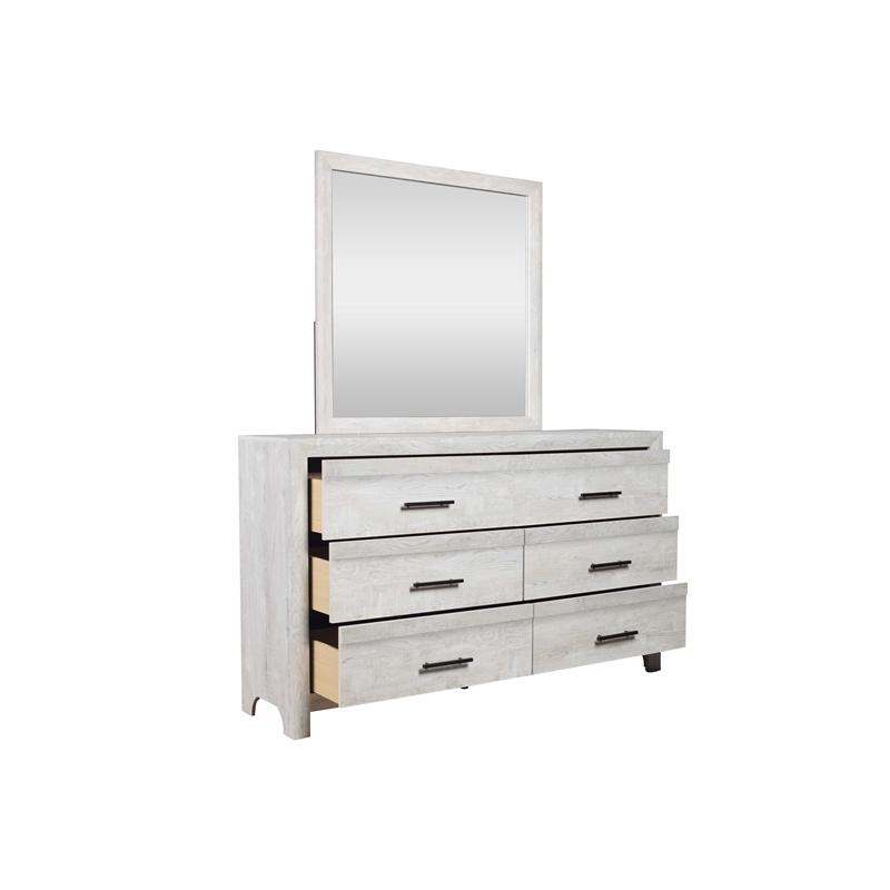 Denver Twin 5PC Modern Style Bedroom Set Made with Wood in Rustic Natural