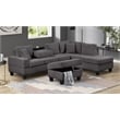 Cozy Modern Style Recliner Sectional Sofa Made With Wood in Gray