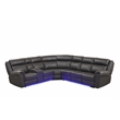 Aviator Modern Style Recliner Sectional Sofa made with Wood in Gray