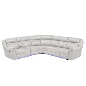 Aviator Modern Style Recliner Sectional Sofa made with Wood in Beige