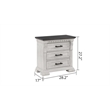 Faith Wood 3-Drawers Bedroom Nightstand in Antique White
