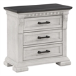 Faith Wood 3-Drawers Bedroom Nightstand in Antique White
