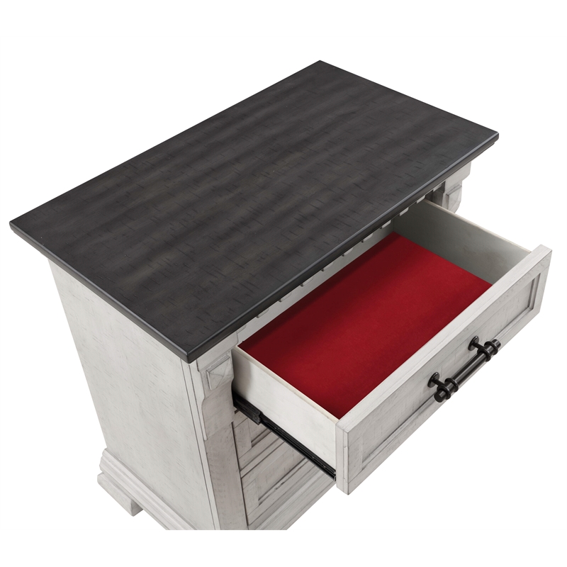 Faith Wood 3-Drawers Bedroom Nightstand in Antique White