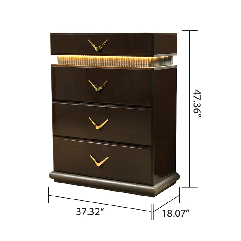Dunhill Modern Style Chest Made with Wood in Brown