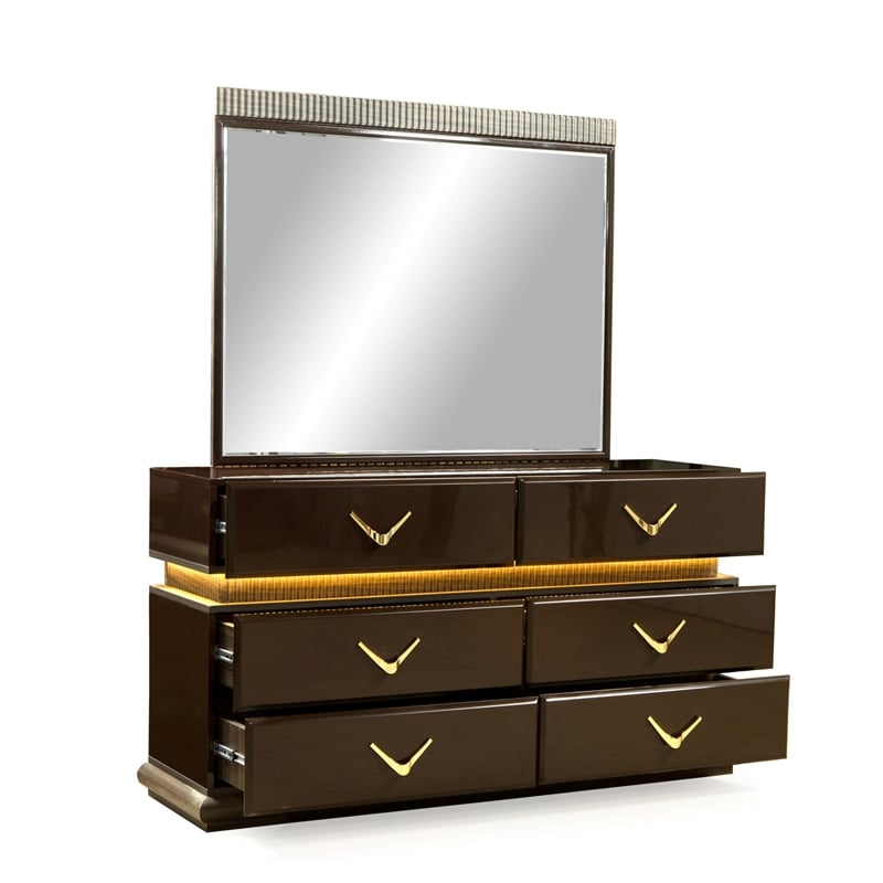 Dunhill Modern Style Dresser Made with Wood in Brown(NO MIRROR)