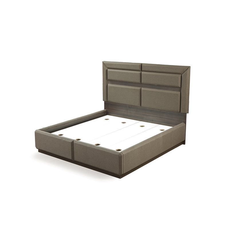 Galaxy Home Solid Wood Queen Platform Bed in Brown