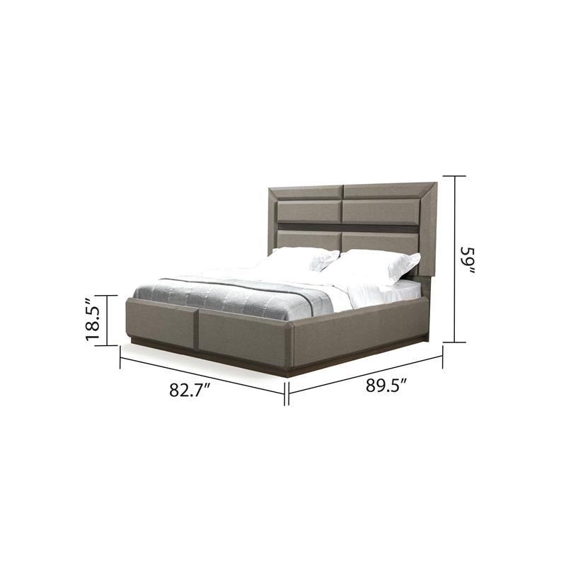 Galaxy Home Solid Wood Queen Platform Bed in Brown