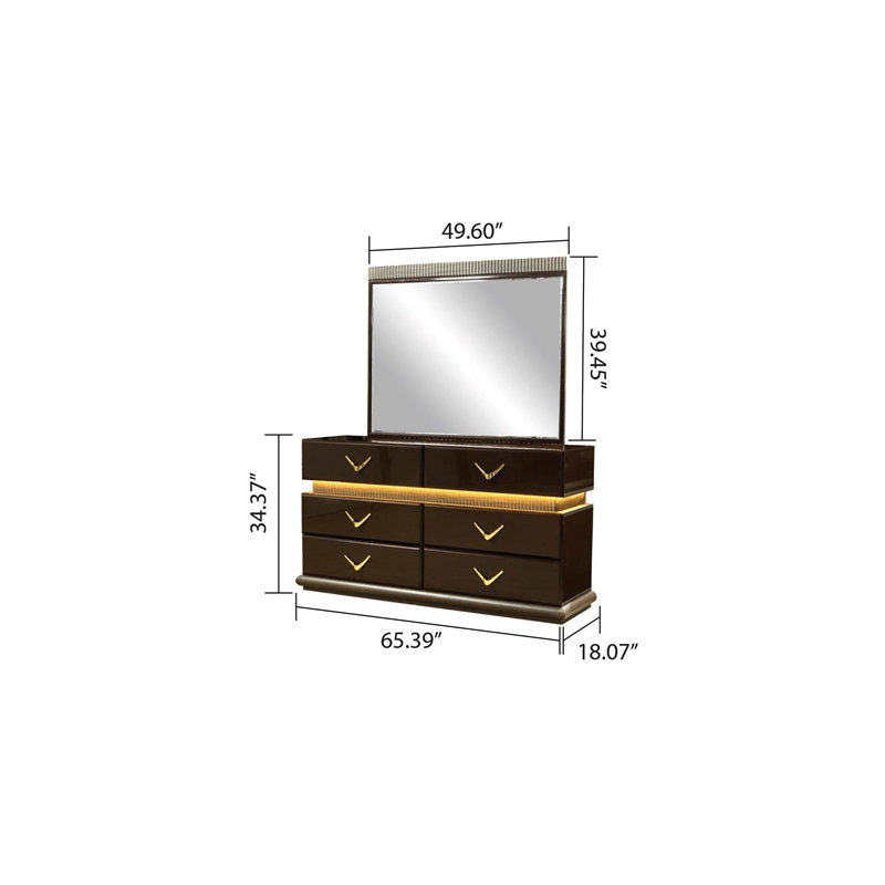 4-Piece Solid Wood Queen Bedroom Set in Brown