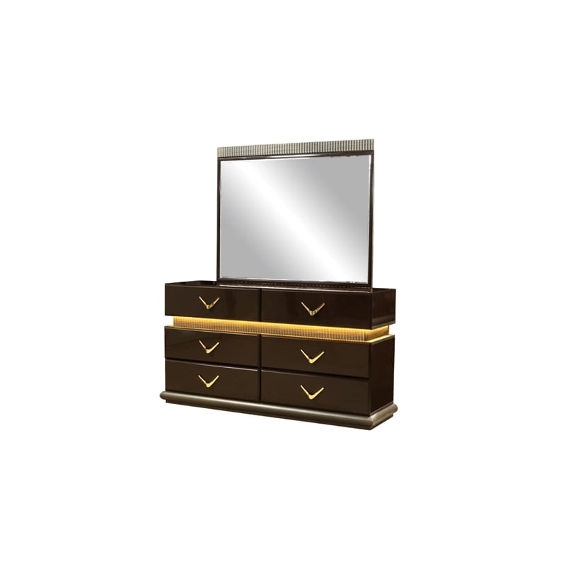 5-Piece Solid Wood King Bedroom Set in Brown