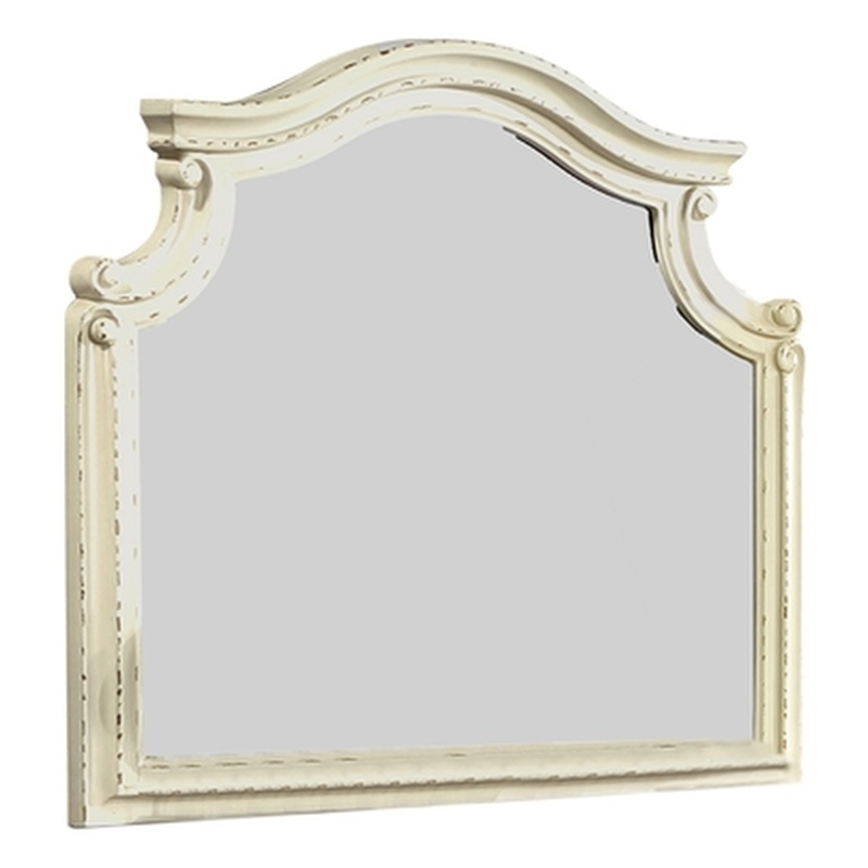 Noble Traditional Style Mirror Made with wood in Antique beige
