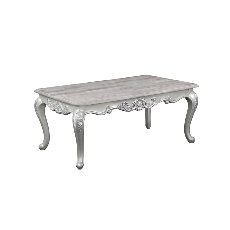 Melrose Traditional Style 5PC Living Room Set Made with Wood in Silver