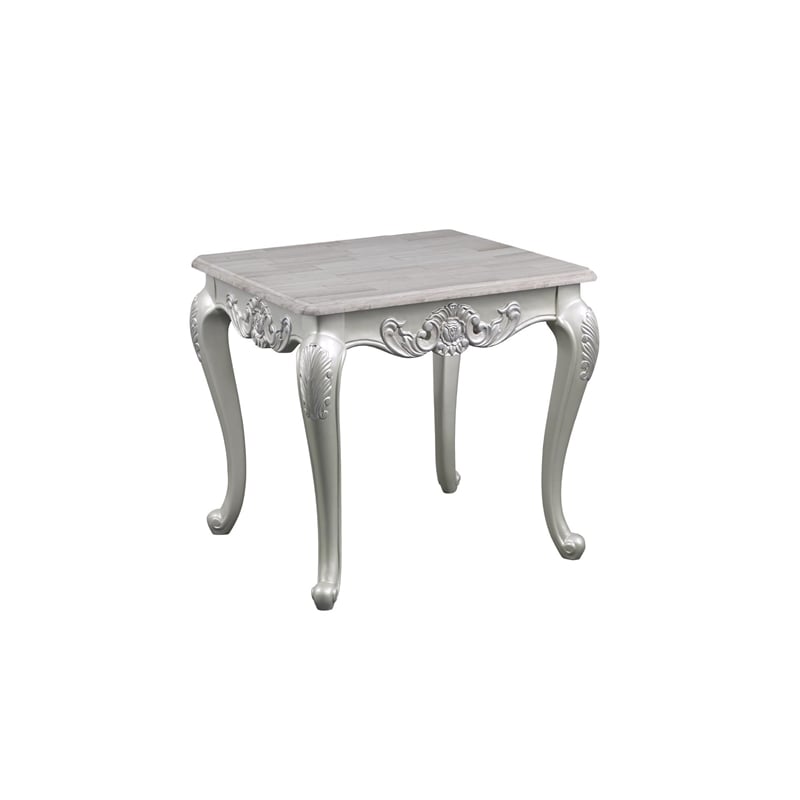 Melrose Traditional Style 5PC Living Room Set Made with Wood in Silver