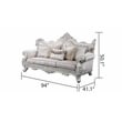 Melrose Traditional Style 5PC Living Room Set Made with Wood in Silver